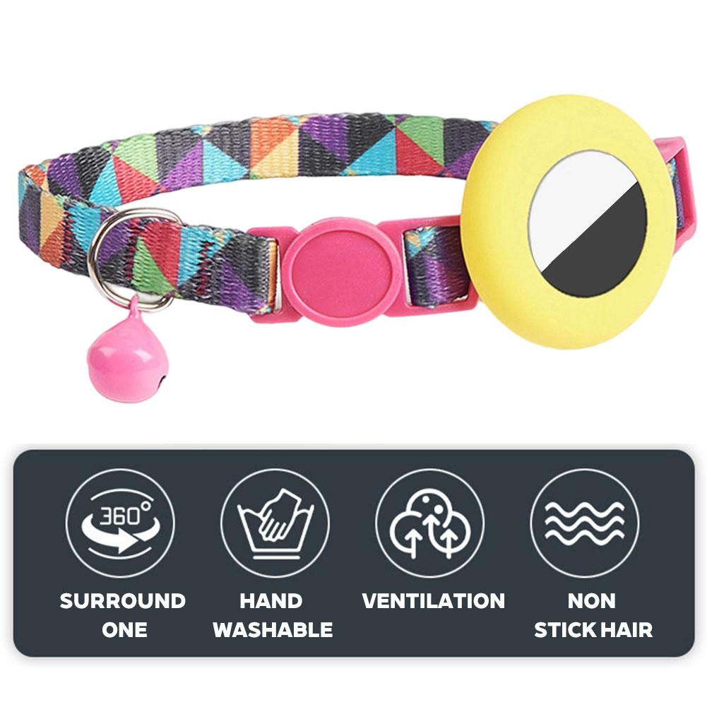 Регулируемый Милый Защитный Чехол для Трекера Ошейник для Кошки Защитный Чехол для GPS-трекера Цветной Шейный Ошейник для Домашнего Питомца Кошки для Позиционирования для Airtag Ошейник для Питомца