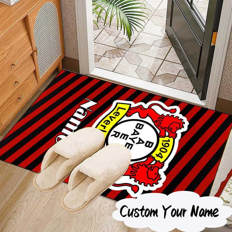 Custom Name Bayer FC Crest Rug for Living Room, Game Rooms, Office, Bedroom, Floor Mat Playful Design, fan gifts Christmas decor