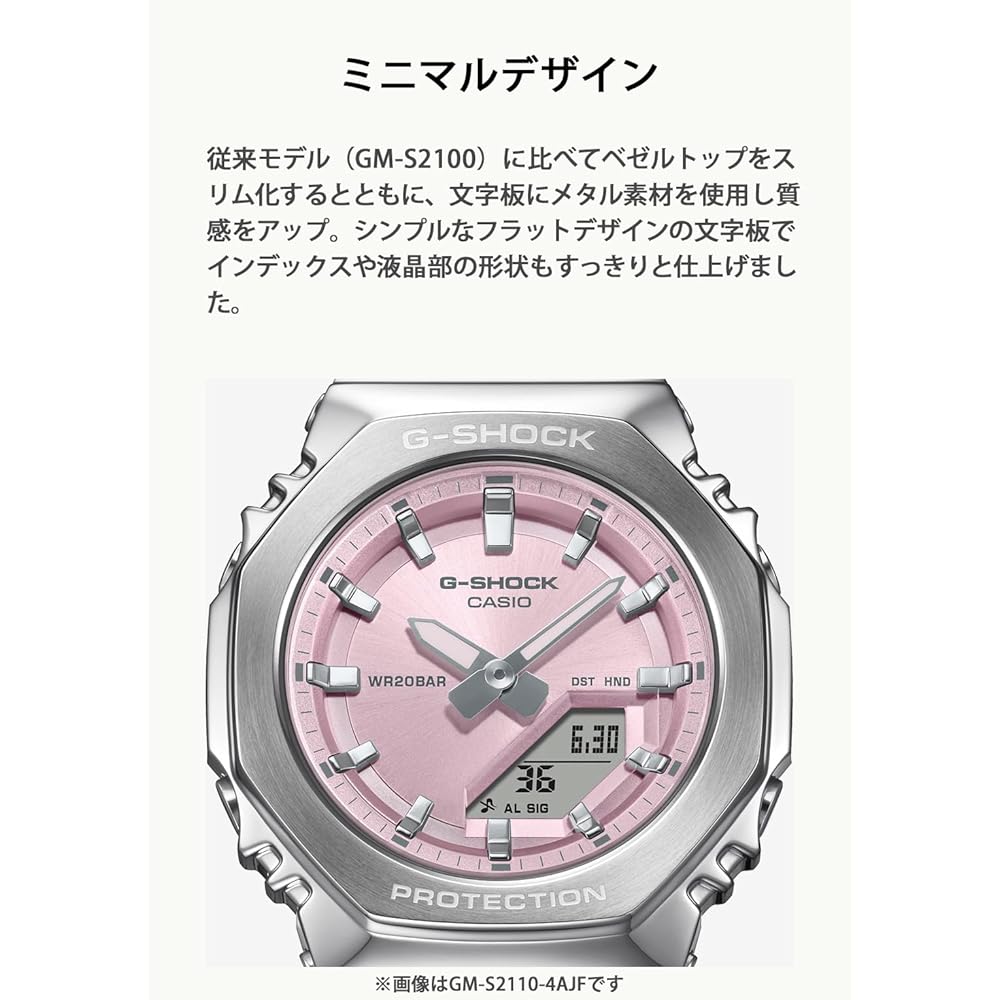 Casio G-Shock GM-S2110B-8AJF Mid-Size Women's Watch Metal Covered Eco-Friendly Material Dark Gray