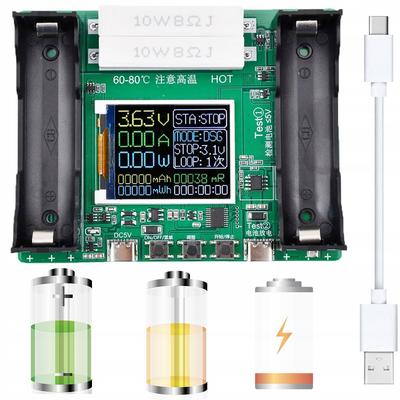 Тестер LCD емкости и сопротивления аккумуляторов 18650 – Измерение емкости и сопротивления | USB-C | Три режима работы