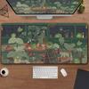 1Pc Kawaii Frogs Desk Mat Large Gaming Mousepad Cute Mouse Pad Anime Aesthetic Plant Nature Green Extended Deskmat