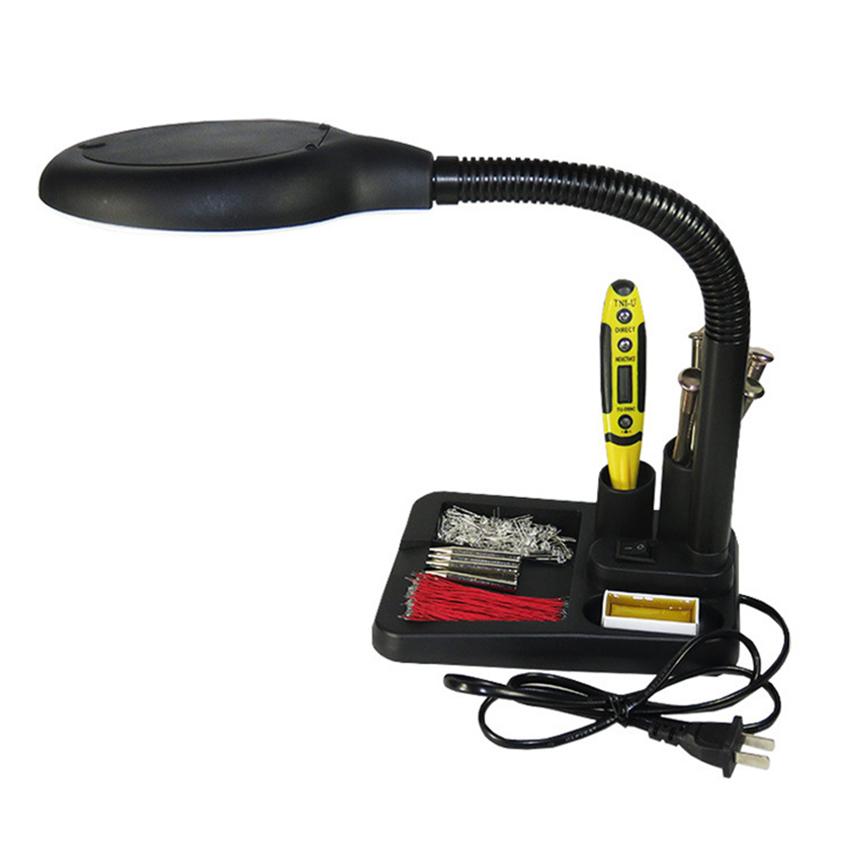 Flexible Magnifying Lamp 5x 10x Table & Desk Magnifying Loupe Energy Saving Led Ultra Bright Light Electronic Repair Tool