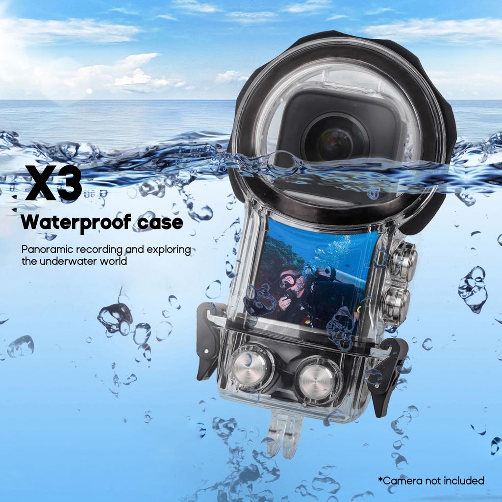 40m Waterproof PC Case Underwater Housing Diving Shells Protective Cover for 360 X3 Action Camera Replacement Accessory