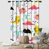 Cartoon Pattern Blackout Curtains 2Pcs Educational Fun Design For Children'S Room Living Room Bedroom Window Decor Grommet Top