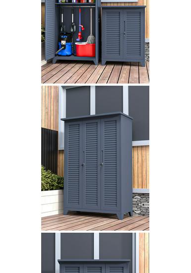 Outdoor Waterproof Storage Cabinet for Garden, Balcony, and Courtyard Tools and Sundries