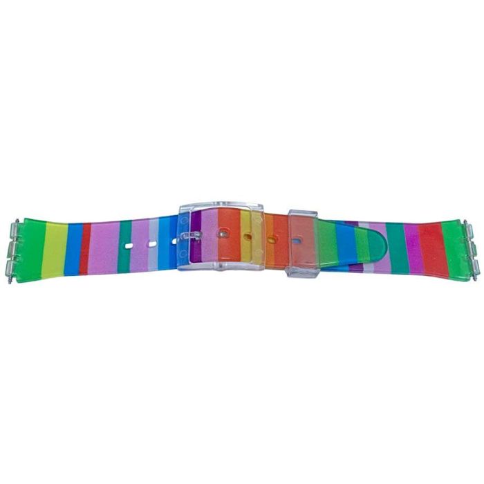 Bracelet de montre - MY-MONTRE - Compatible Swatch - Multicolore - Silicone 17mm - 80-110mm