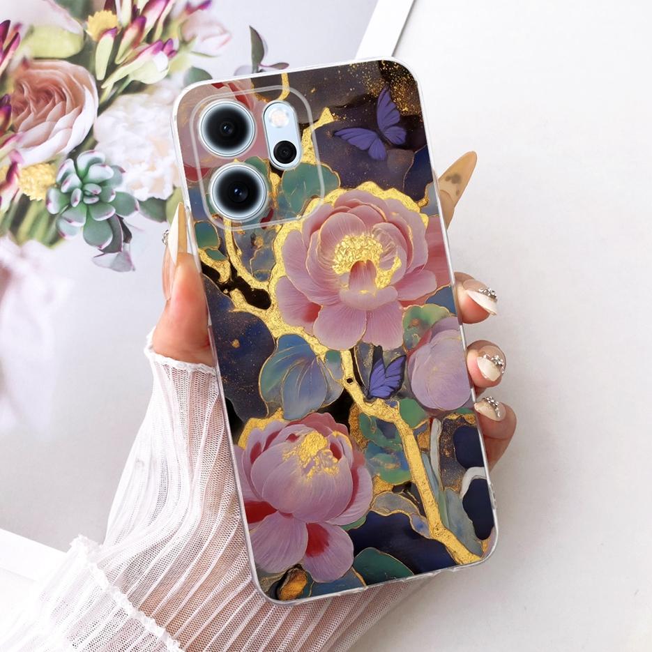 Чехол для Oppo Reno 14 Pro Чехол Reno14 F 5G с рисунком из разноцветных цветов Мягкий тонкий чехол для телефона Для Oppo Reno 14F Reno14 FS Pro Fundas