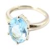 Handcrafted Silver Ring 'Sissi' Silver Blue Topaz - 13x8 Mm