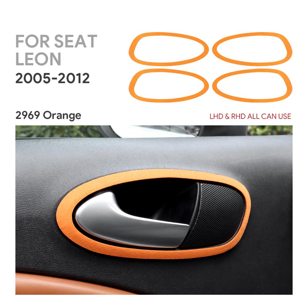 BEV1 Top Suede Trim Sticker For Seat Leon 2005 2006 2007 2008 2009 2010 2011 2012 LHD RHD Car Door Handle Switch Interior Accessories