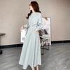 Korean Style Long Sleeve Artistic Slimming Swing Waist Sweater Dress for Women - Autumn/Winter Trend
