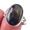 Кольцо из чистого серебра 925 пробы с натуральным камнем Питерсит, размер 10, L0g74