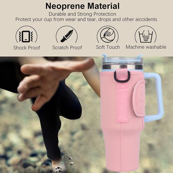 Стакан на 40 унций с ручкой, держатель, регулируемый плечевой ремень, застежка, лента, дорожная бутылка с водой, рукав для чашки