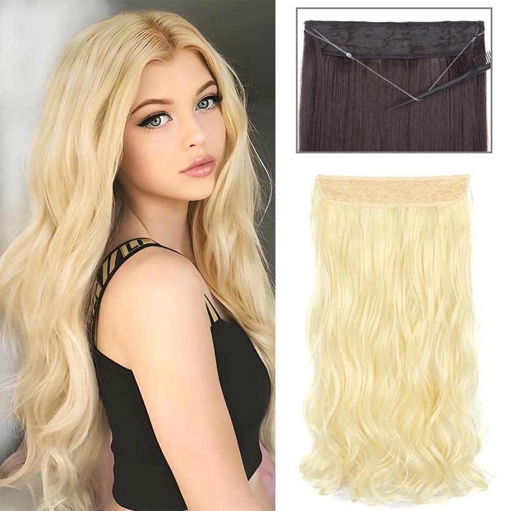 XINRAN Длинные волнистые волосы синтетические невидимые накладные волосы натуральные скрытые секретные накладные волосы для женщин ежедневное использование