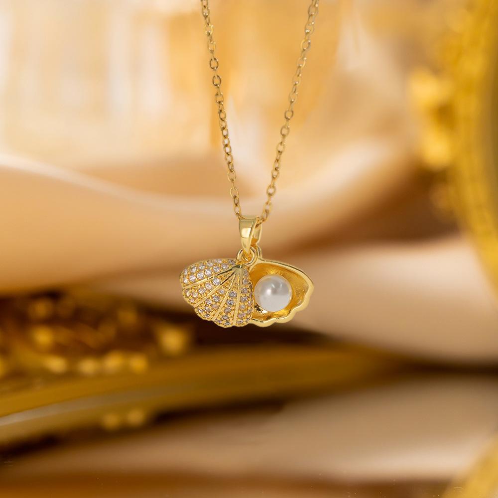 Elegant Full Zircon Copper Necklace Women Simple Exquisite Collarbone Chain Luxury Micro Inlaid Jewelry Gift