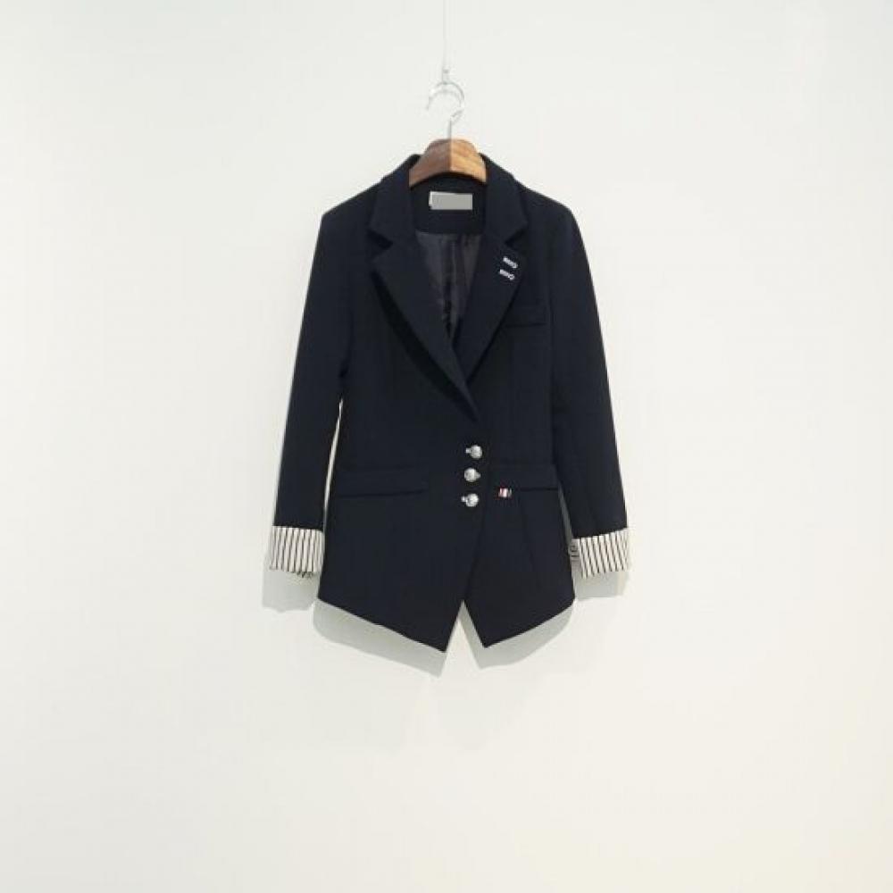 Style Latte Women Tailored Jacket Gold Button Spring Autumn