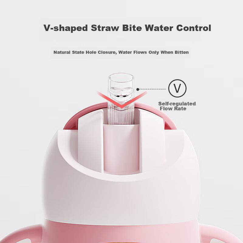 Oubeni PPSU Training Drinking Cup Direct Drinking Water Cup with Handle Straw Anti-Drop Slide Cover Water Bottle