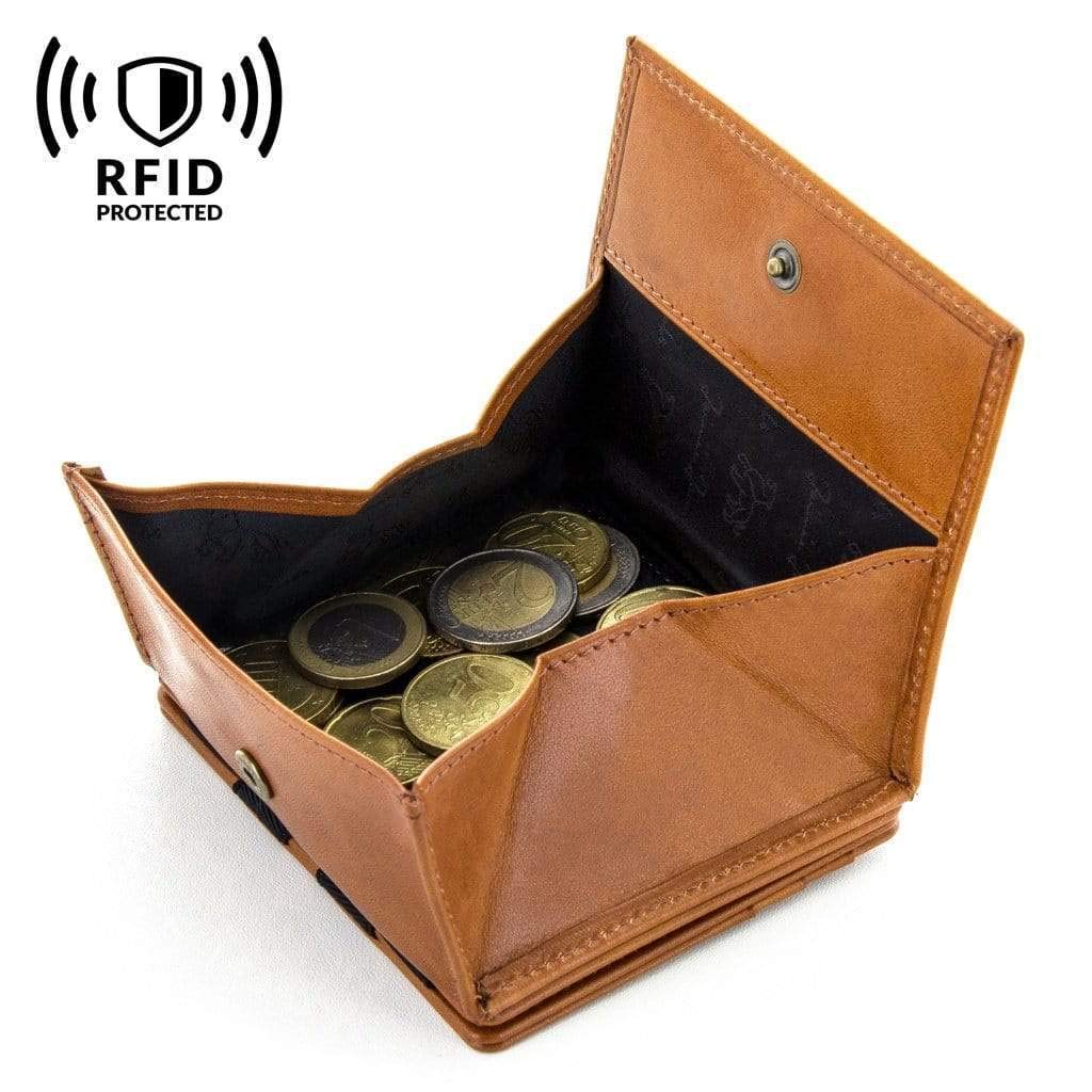 Джейми Джейкобс FLAP BOY Волшебный кошелек (Анти-скимминг, Ультракомпактный, Подарочная коробка в комплекте) [Авторизованный розничный продавец] (Эксклюзивная дистрибуция в Японии) (коньяк)