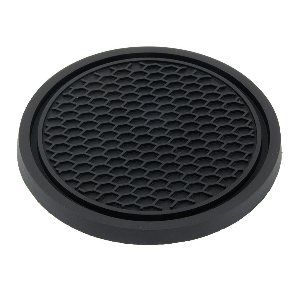 4pcs Car Coasters Anti-Slip Black Car Accessories Insert Coaster