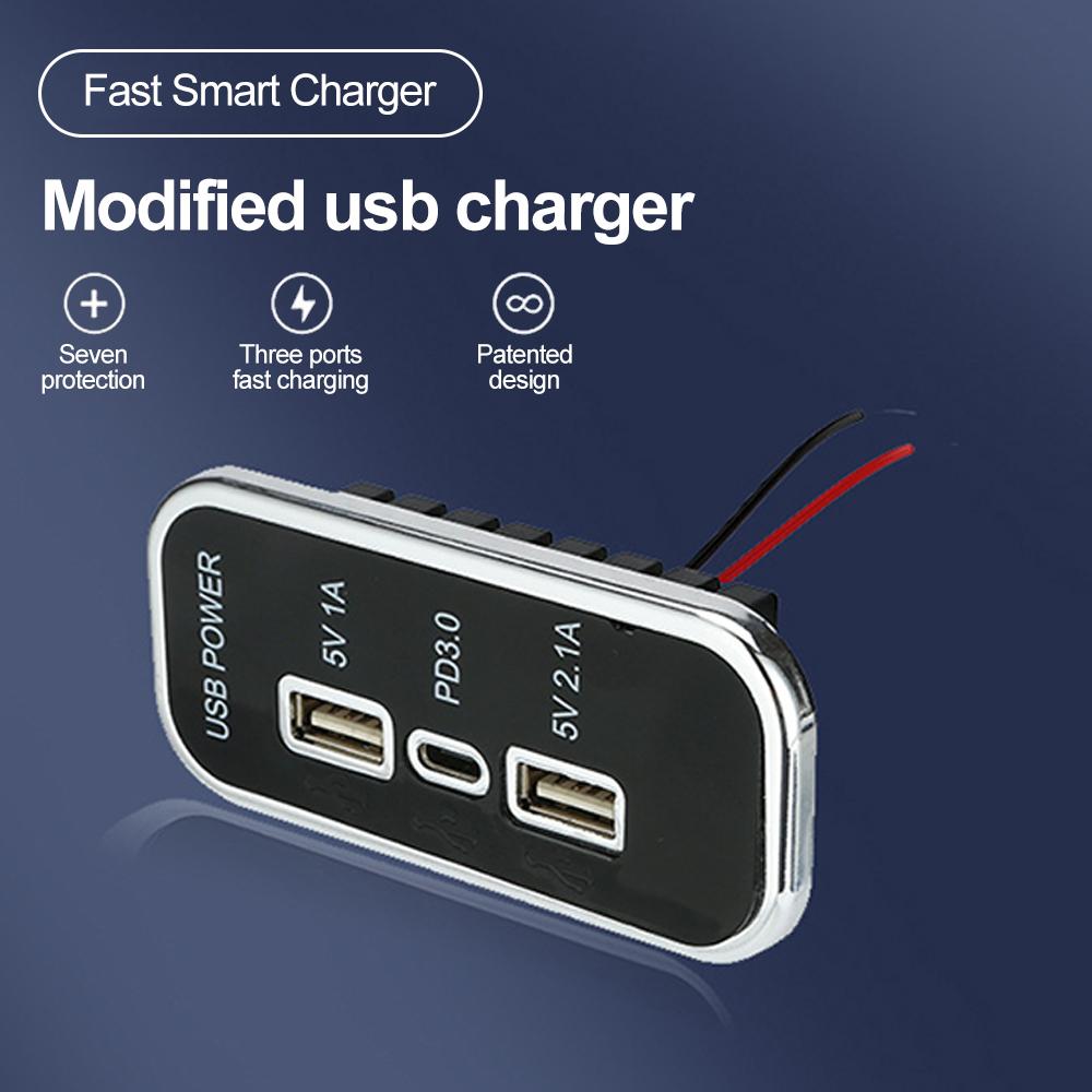 35,5 Вт автомобильное зарядное устройство PD Dual USB автомобильное зарядное устройство розетка 12/24 В для мотоцикла, автомобиля, грузовика, квадроцикла, лодки, автофургона, автобуса