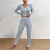 Women's Home Clothes Pajamas Long Sleeved Pants Loose And Comfortable Sexy Lace Two-piece Set