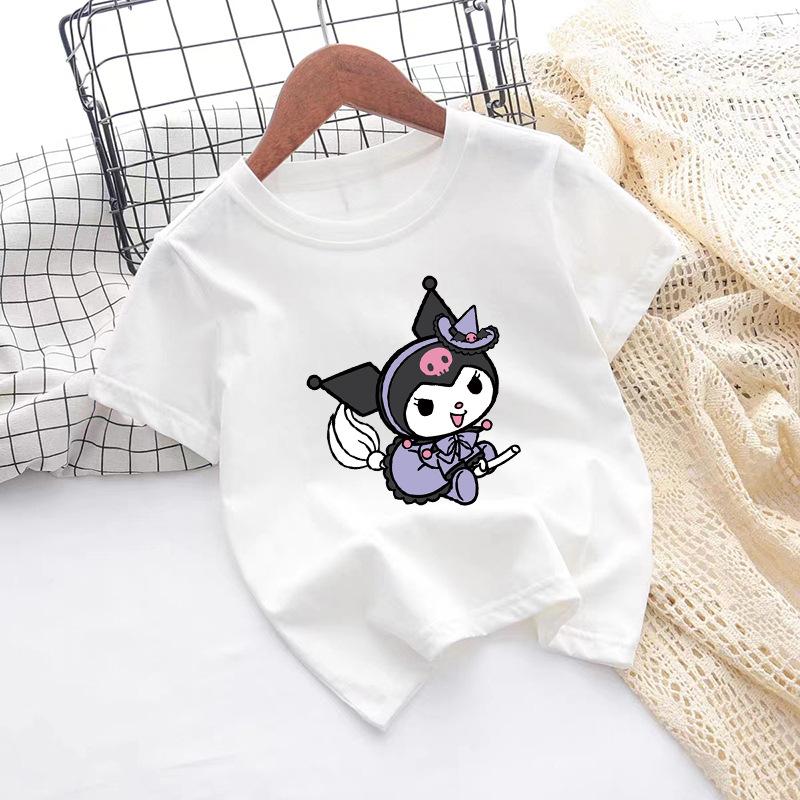 Sanrio Pure Cotton Children's Short Sleeved T-shirt Summer Superman Printed Loose Half Sleeve Parent Child Top