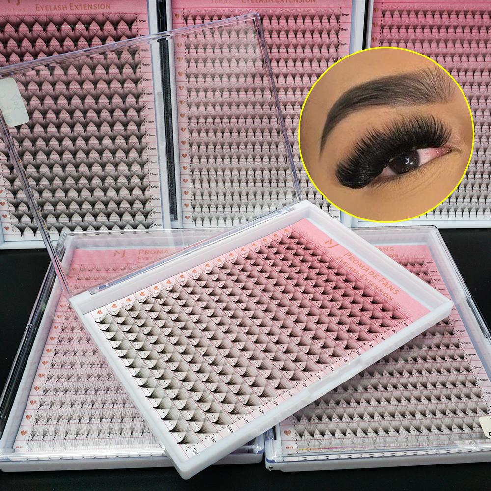 JOMAY Black Promade Lash Fans 3D Fan Eyelashes Extensions Premade Wide Fans Vietnam Manufacturer Custom Logo