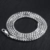2mm Real S925 Silver Jewelry Octagonal Box Chain Simple Collarbone Chain Trendy Men and Women Necklace