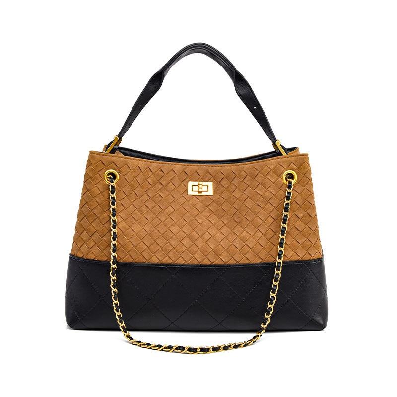 Handbag Frosted Bag Women's Retro Fashion High-end Shoulder Bag Large Capacity Commuter Bucket Bag