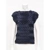 Specchio Sleeveless Tee   Zigzag Pleated Boat Neck 441 158