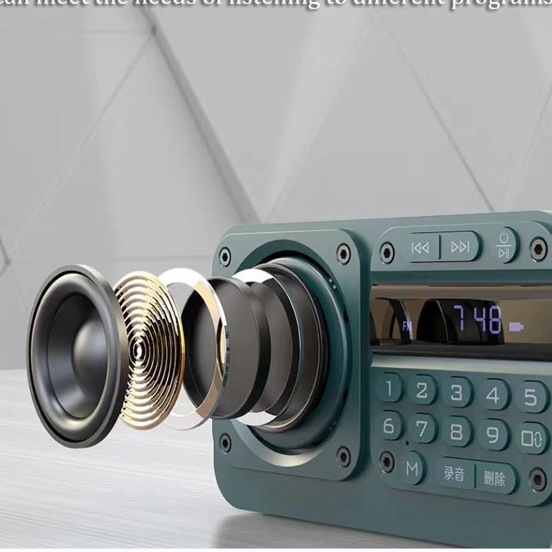 Портативный FM-радио, мини-FM-радиоприемник, уличный Bluetooth-динамик, TF-карта, USB-наушники, MP3-плеер, рекордер 70-108 МГц