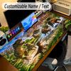 Dinosaur Theme Personalized Mouse Pad Custom Name Text Non Slip Desk Pad For Laptop Office Desktop