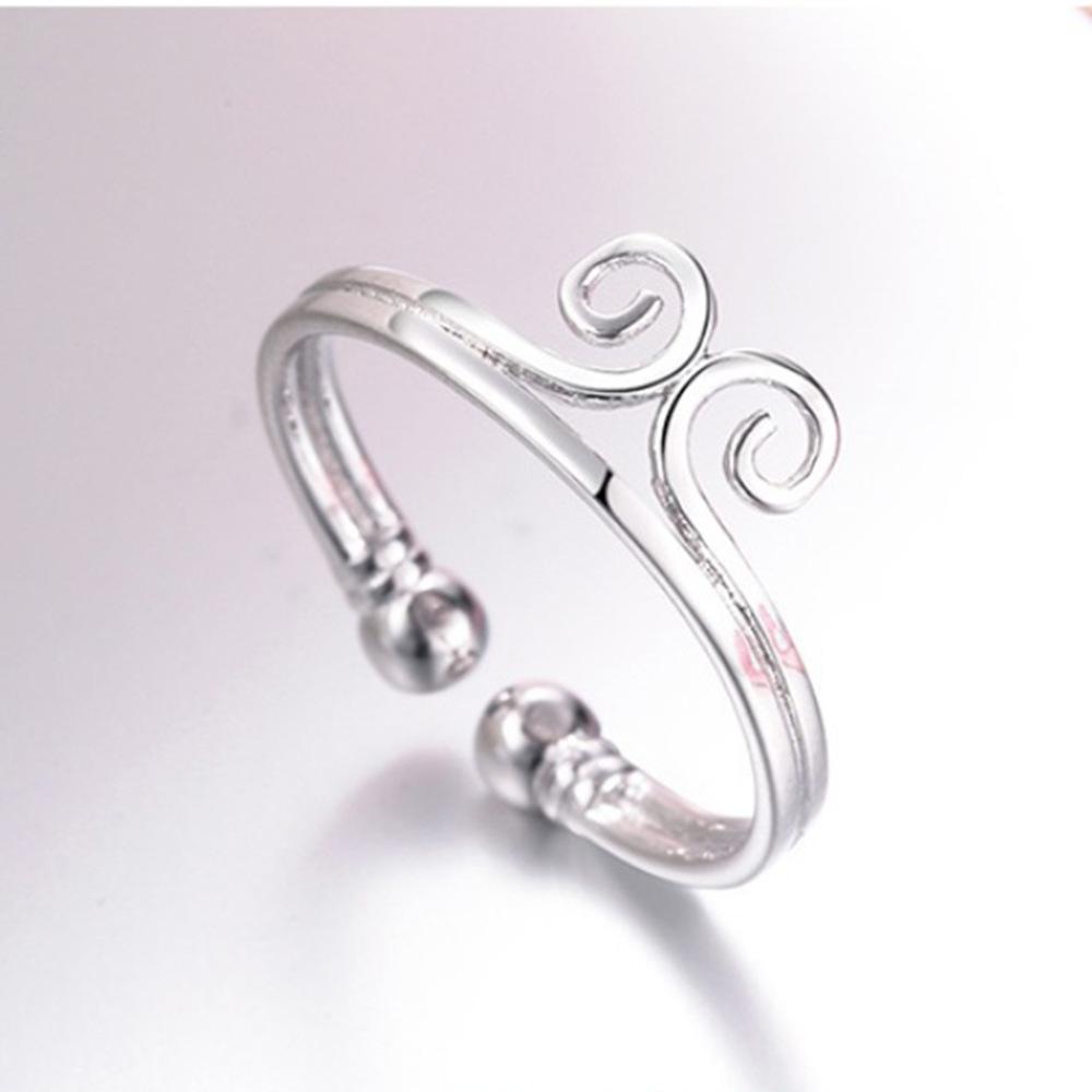 Темперамент Посеребренное кольцо Старая Обезьяна Тяжелое заклинание Натальная Обезьяна Год Женское кольцо Серебряное Открытое кольцо