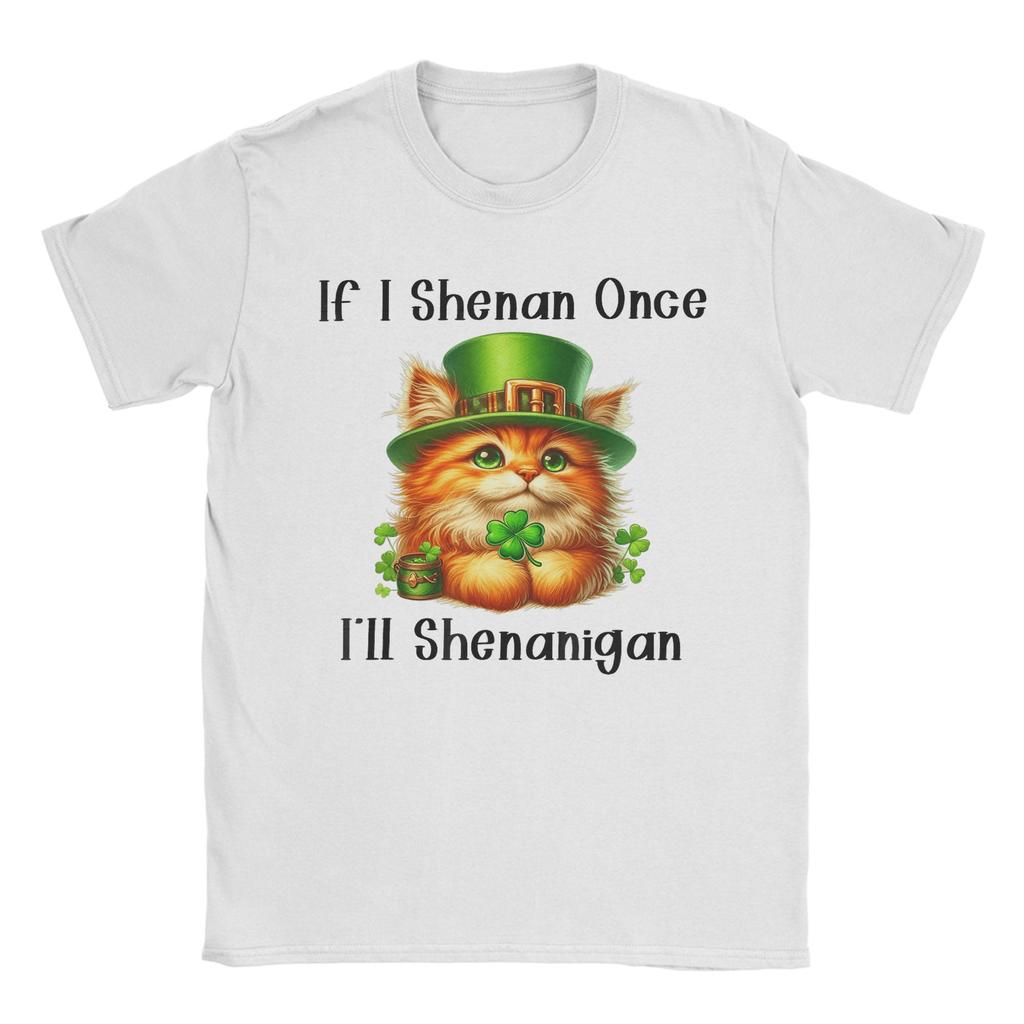 Unisexs TShirt If I Shenan Once Ill Shenanigan Raccoon St Patricks Day Vintage Pure Cotton Tee Shirt Short Sleeve T Shirts Gift