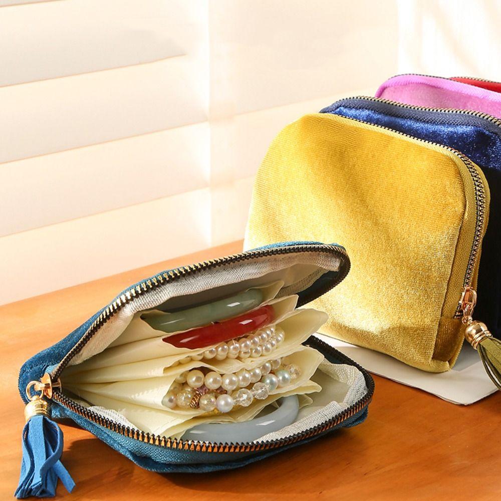 Anti-Scratch Bracelet Display Pouch 6-Layer Women's Wallet for Watch Pendant Rings Earring