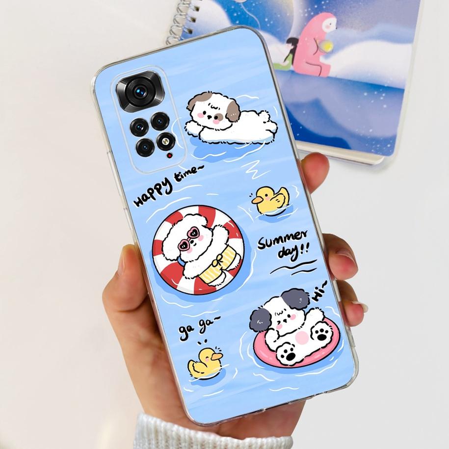 Для Xiaomi Redmi Note 11 Чехлы Redmi Note 11s Чехол Популярный Цветок Бабочка Мягкий Прозрачный Чехол Для Redmi Note11 Note11S 5G Fundas