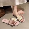 Fashion Flat Shoes Female Slippers Casual Slides Low Flower Luxury Soft Floral Fashion Shoes Woman 2025 Slippers Flat Flower Luxury Slid