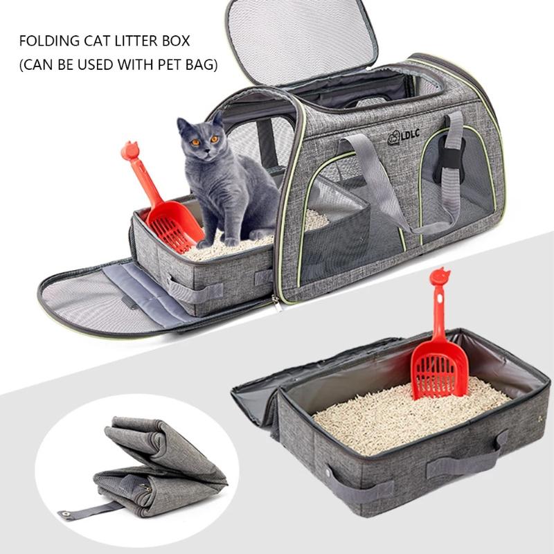 Portable Foldable Outdoor Cat Litter Box Made with Durable Oxford Cloth Ideal for Travel Camping and Pet Adventures