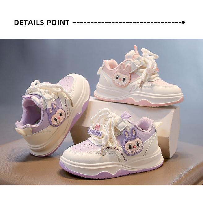 Children's Sports Shoes Girls' Board Shoes New Spring and Autumn Soft Sole Cartoon White Shoes Non-Slip Breathable Casual Shoes