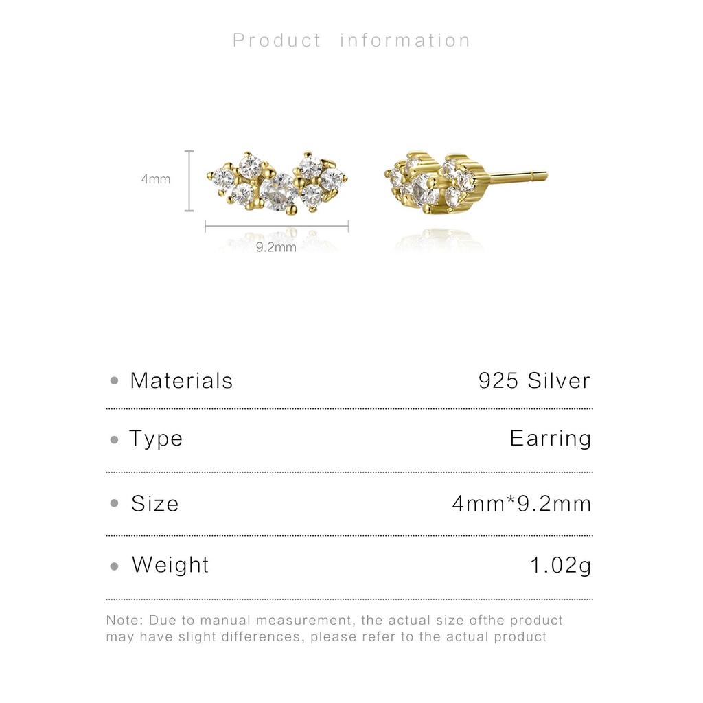 ANDYWEN Серьги-гвоздики из стерлингового серебра 925 пробы с прозрачным фианитом, крошечные серьги для пирсинга, женские роскошные ювелирные изделия, подарок на свадьбу