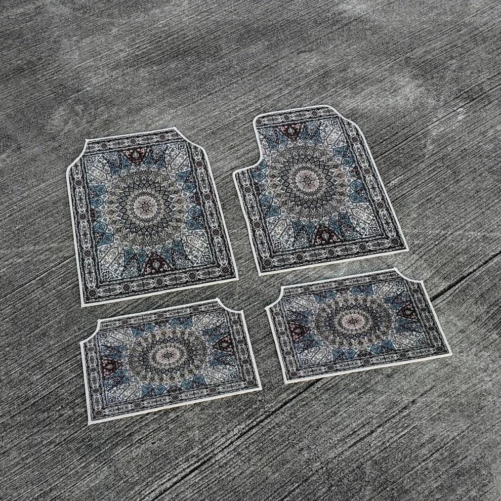 Bohemian Car Floor Mats 4 Pieces Set Dirt Resistant Wear Resistant Backing Universal Fit For Cars SUVs Trucks Auto Accessories