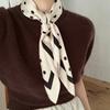 Trendy Square Silk Scarf Double Sides Black White Head Handkerchief 70*70cm Handbag Wraps Hair Scarf Female