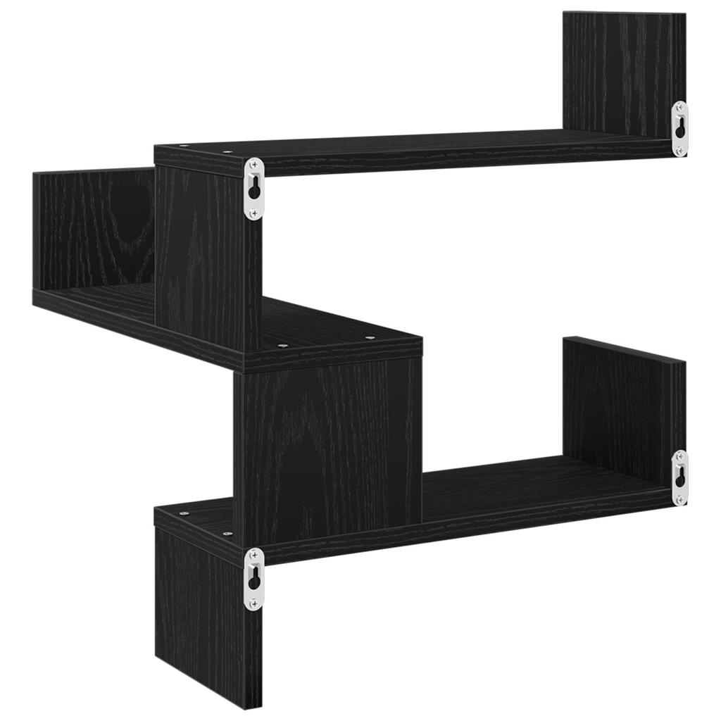 2 Pieces Wall Mounted Shelf for Bathroom, Living Room and Entrance Decorative Storage Rack, 40x40x49.5cm