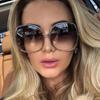 New Round Frame Sunglasses Women Retro Brand Designer Brown Black Oversized Lady Sun Glasses Female Fashion Outdoor Driving