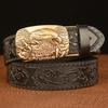 Men's Cross-Border Eagle Buckle Cowhide Belt - Personalized Carved Casual Jeans Accessory