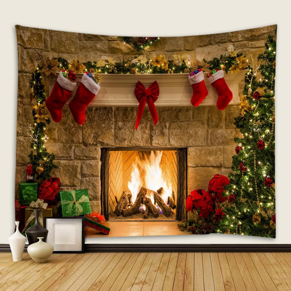 Christmas Tapestry Festive Decor Home Living Room Bedroom Background Garden Posters for Outside Large Wall Hanging Beach Towel