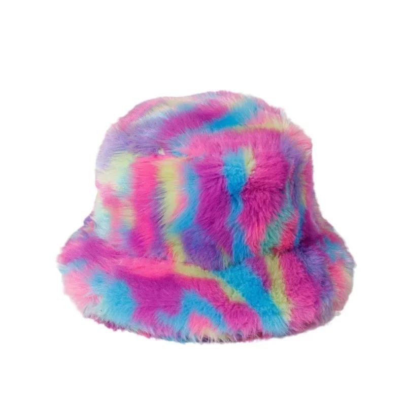 2023 Новая плюшевая шляпа рыбака, новая мужская и женская осенне-зимняя теплая шляпа, модная и утолщенная цветная шляпа-миска