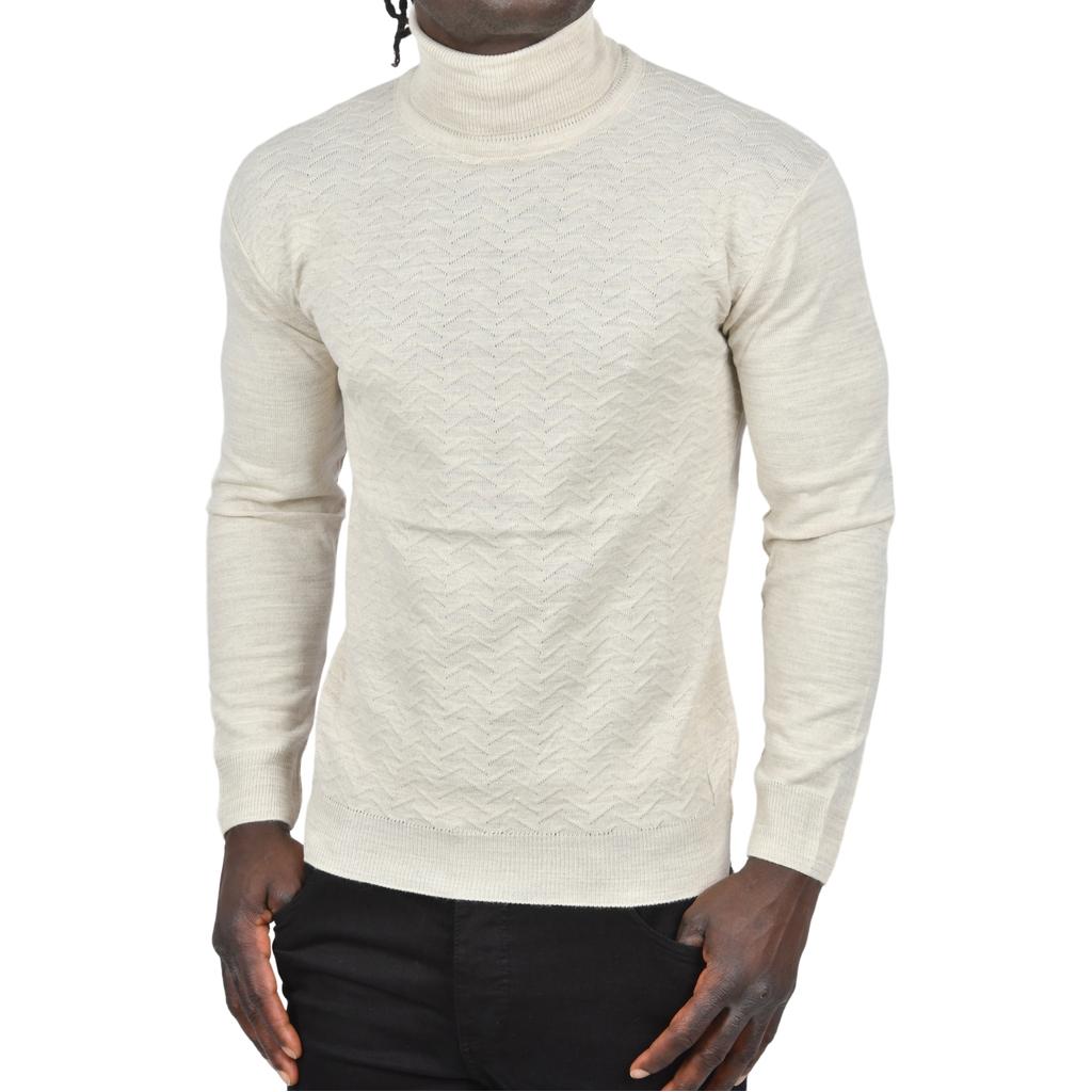 DeepSEA Водолазка с зигзагообразным узором и облегающим трикотажным воротником с воротником 2505497