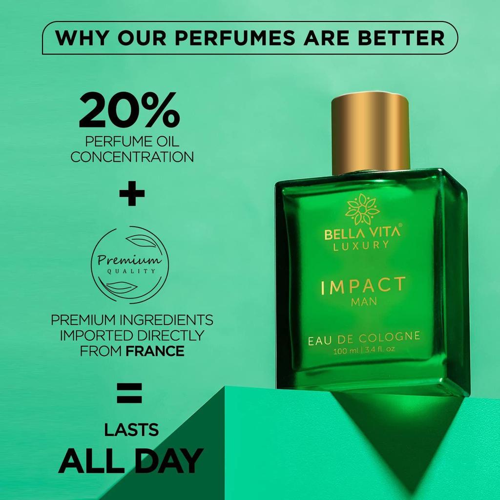 Bella Vita Luxury IMPACT MAN Одеколон Духи | Древесный, цитрусовый стойкий аромат EDC для мужчин, 100 мл