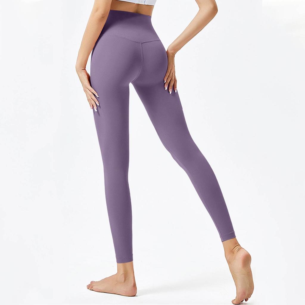 Женские модные однотонные штаны для йоги с высокой талией, узкие спортивные штаны для фитнеса