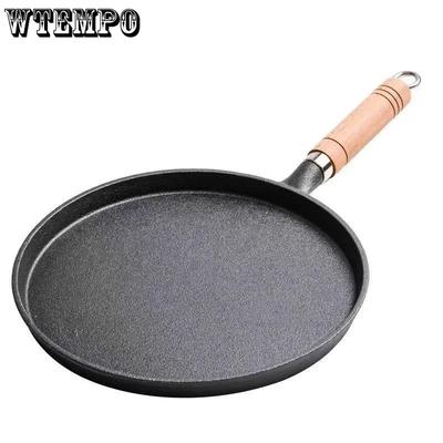 Чугунная сковорода без покрытия с антипригарным покрытием Сковорода для яичных блинов Блинница Сковорода для стейков Газовая индукционная плита Кухонная утварь